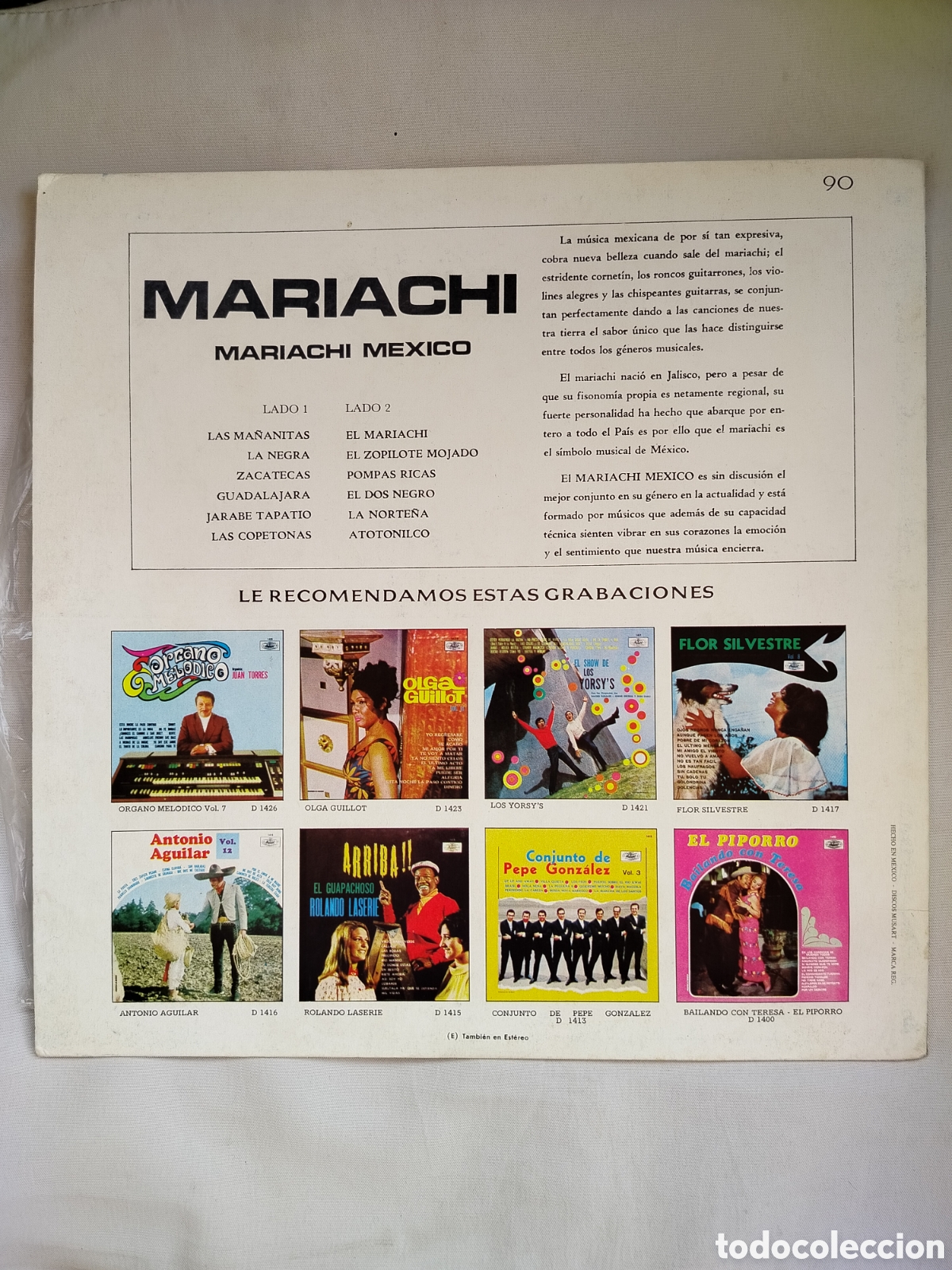 Discos de vinilo: Mariachi Mexico LP Mariachi - Foto 2