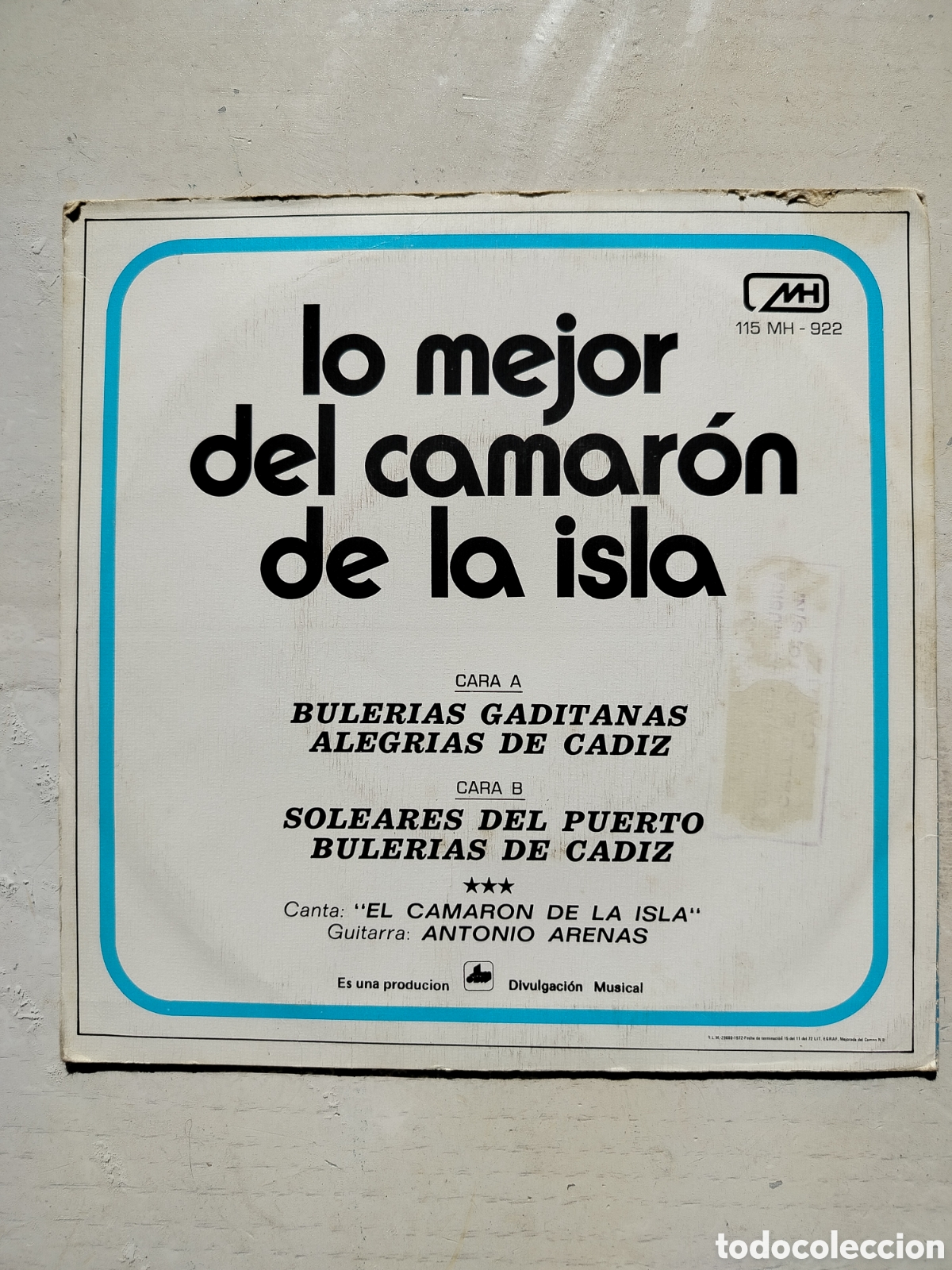 Discos de vinilo: Camar&oacute;n EP Lo Mejor 72 - Foto 2