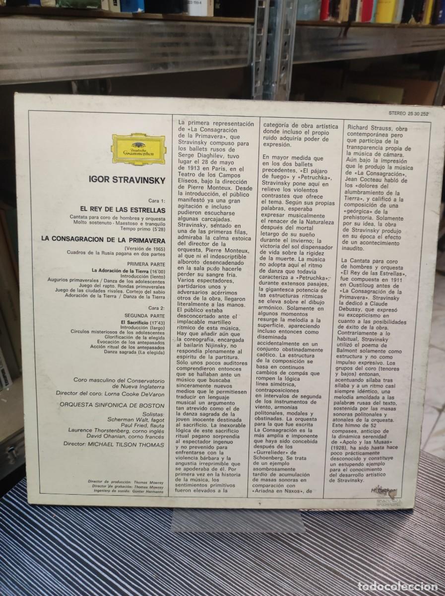 Discos de vinilo: Igor Strawinsky - Orquesta Sinf&oacute;nica De Boston, Michael Tilson Thomas &ndash; La Consagraci&oacute;n De La Prim - Foto 2