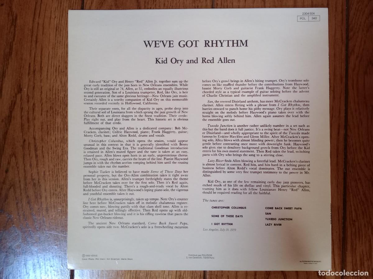 Discos de vinilo: Kid Ory and Red Allen - weve got rhythm - Foto 2