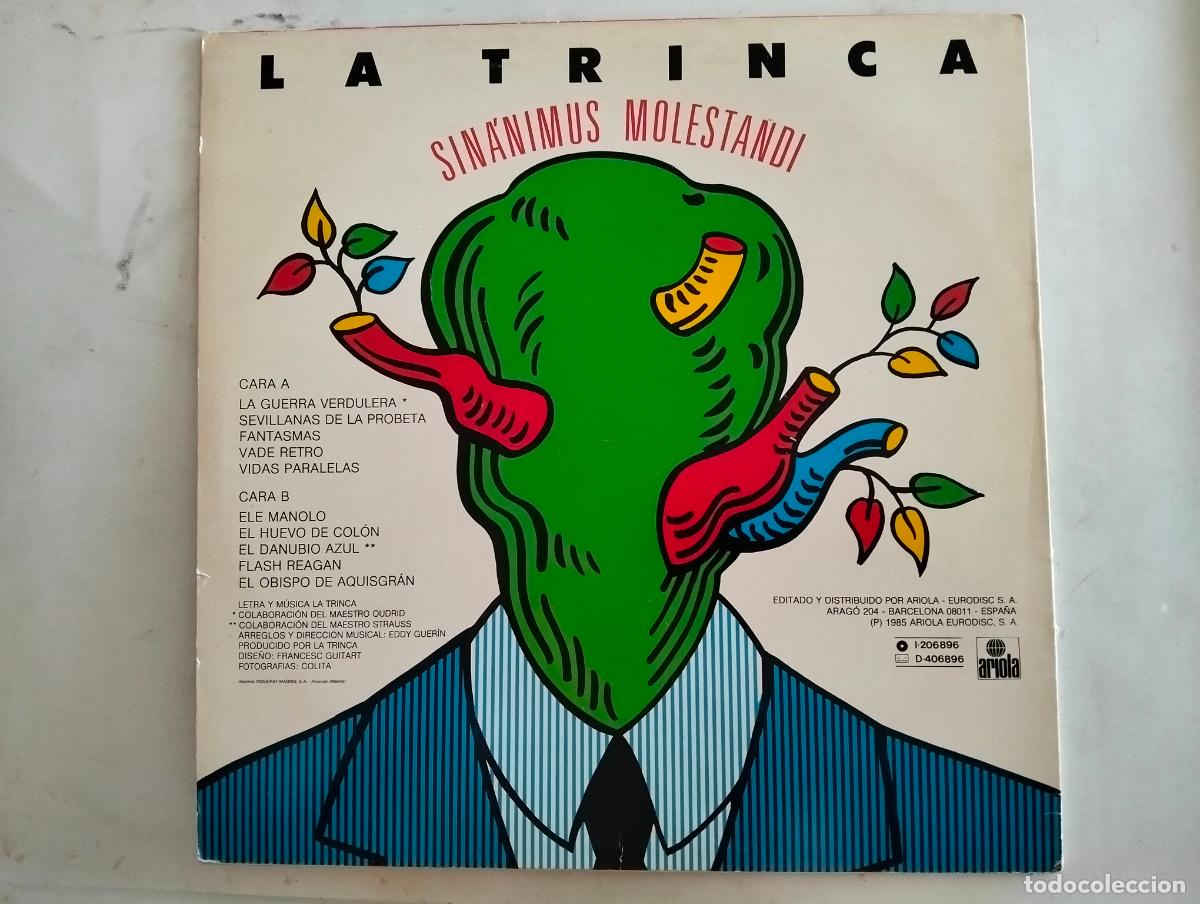 Discos de vinilo: DISCO LP, LA TRINCA, SINANIMUS MOLESTANDI - ARIOLA 1985 - Foto 2