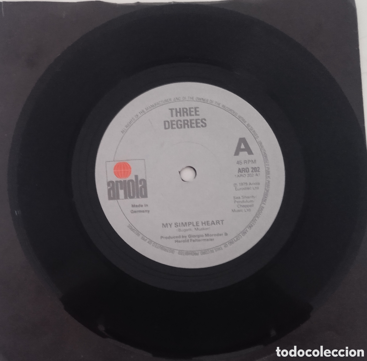 Discos de vinilo: THE THREE DEGREES - My simple heart (1979) single - Foto 3