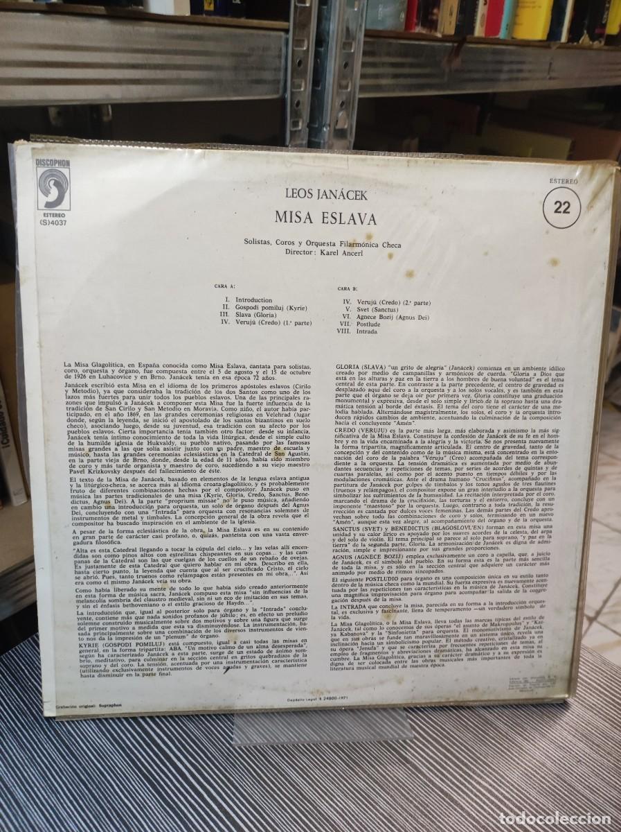 Discos de vinilo: LEOS JANACEK MISA ESLAVA KAREL ANCERL - Foto 2