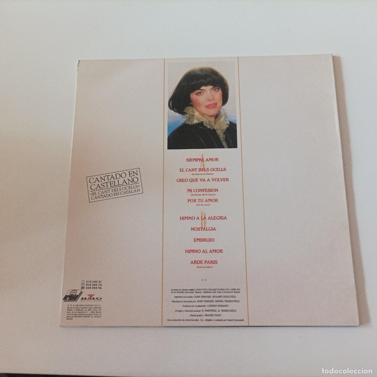 Discos de vinilo: L P VINILO MIRELLE MATHIEU EMBRUJO ARIOLA 1989 - Foto 2