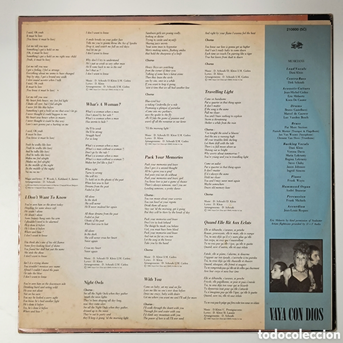 Discos de vinilo: Vaya Con Dios LP Night Owls (Spain) - Foto 7