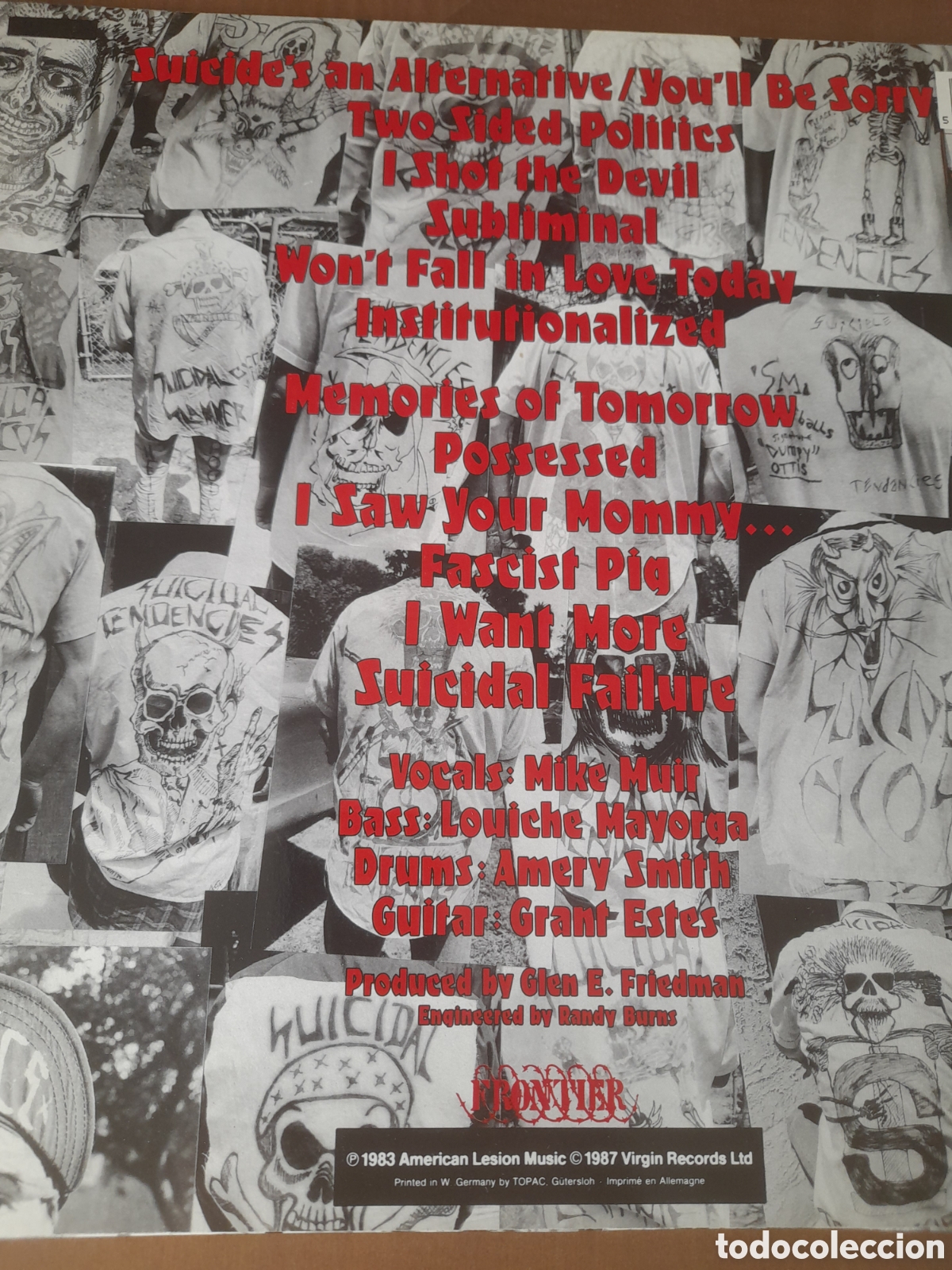 Discos de vinilo: Suicidal Tendencies LP Vinilo &rdquo;Suicidal Tendencies &rdquo; - Foto 2