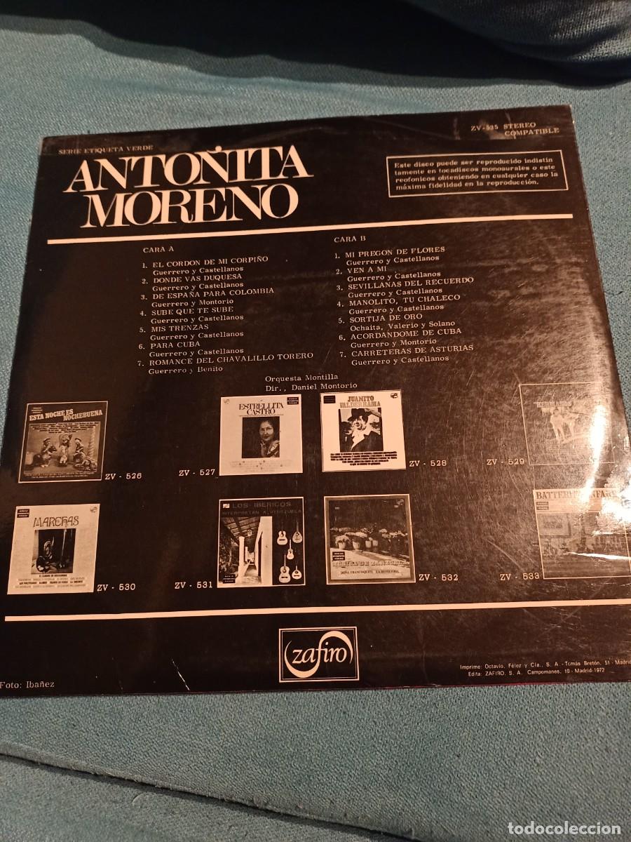 Discos de vinilo: LP de anto&ntilde;ita moreno - Foto 2