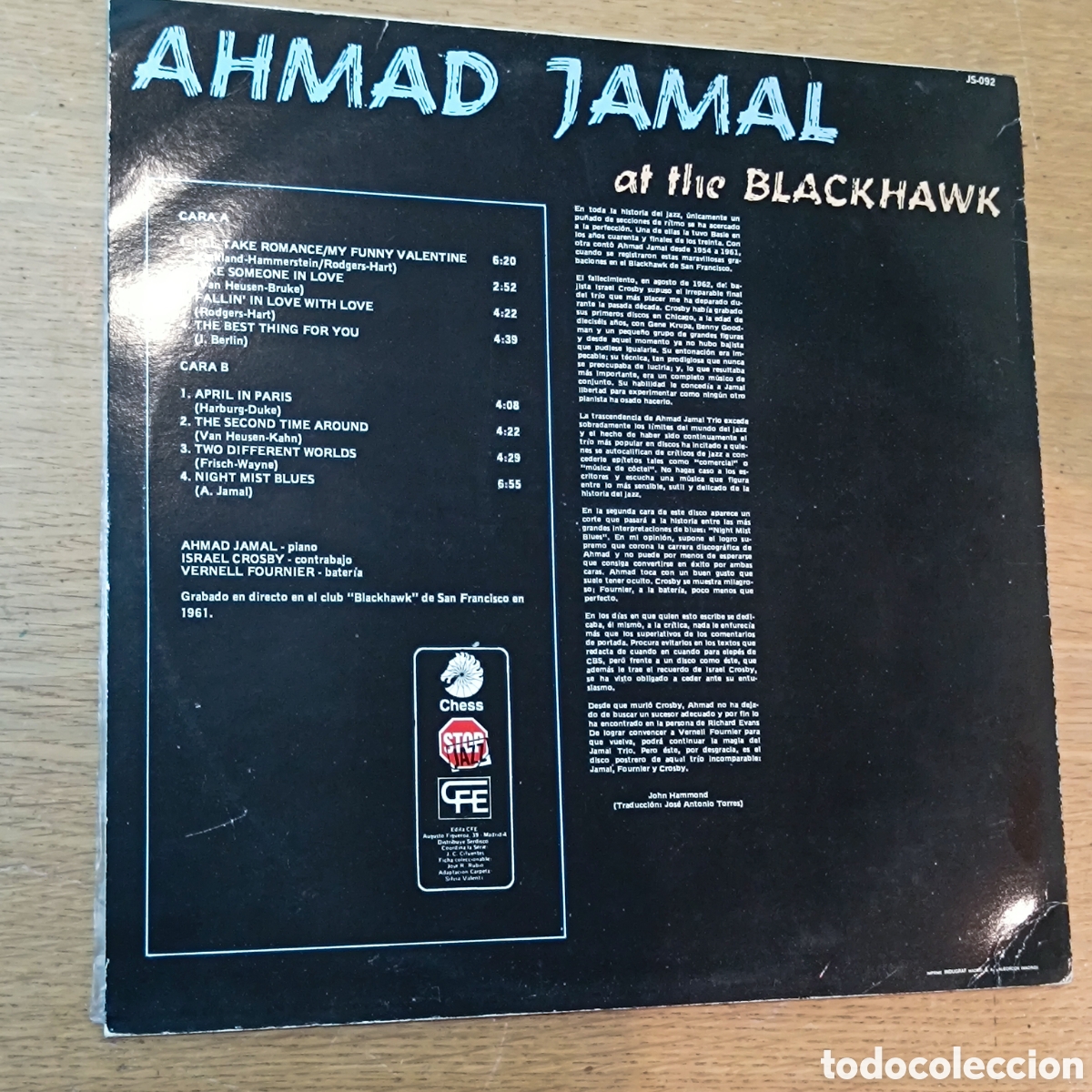 Discos de vinilo: Ahmad Jamal LP At The Blackhawk - Foto 2