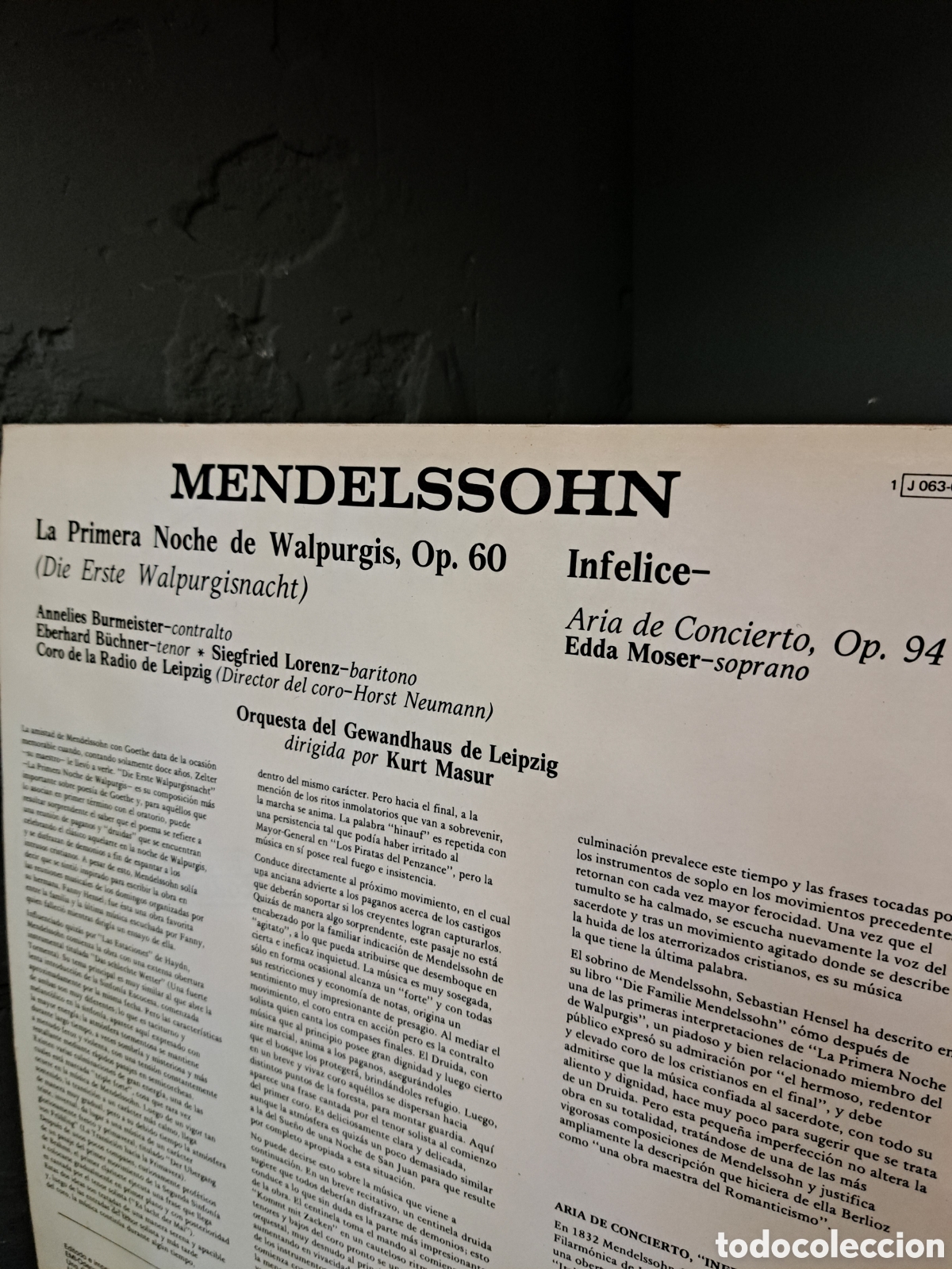 Discos de vinilo: Mendelssohn. The First Walpurgis Night - Foto 3