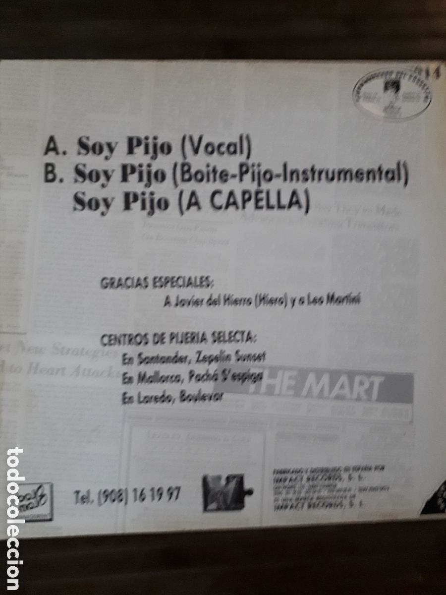 Discos de vinilo: POLY C - Soy Pijo (maxi single stereo)1990 - Foto 2