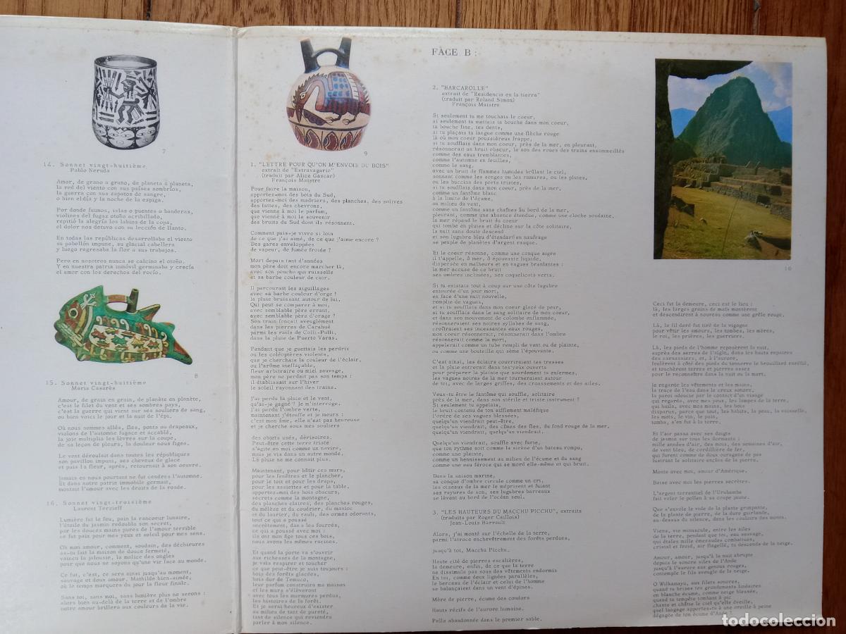 Discos de vinilo: Pablo Neruda - versos recitados en franc&eacute;s - Foto 5