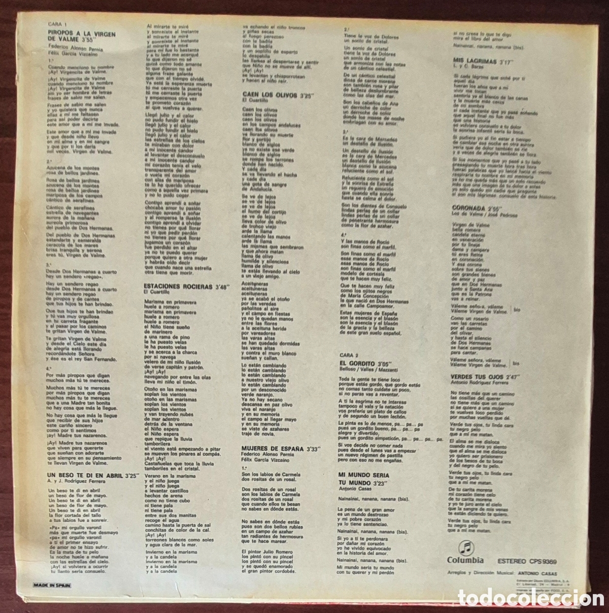 Discos de vinilo: LP - LOS DE VALME - LOS DE VALME - 1975 - Foto 2
