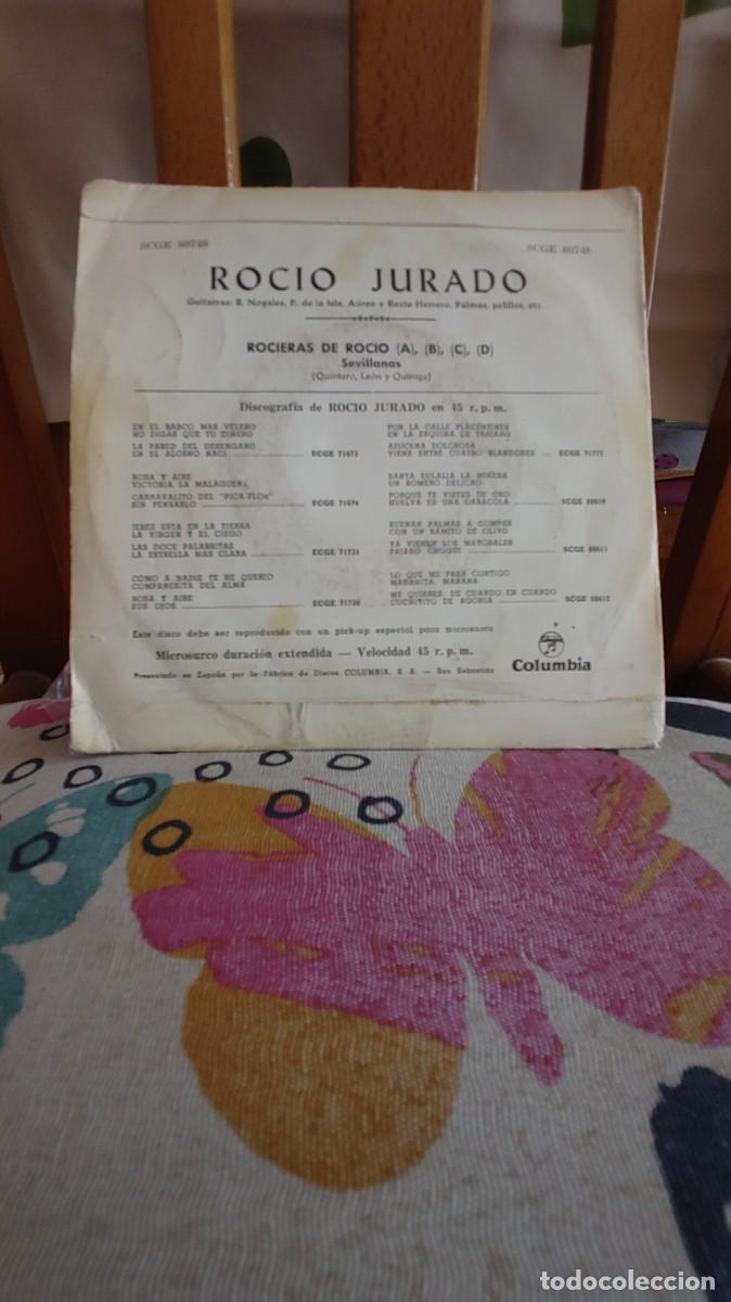 Discos de vinilo: ROCIO JURADO-EP ROCIERAS DE ROCIO - Foto 2