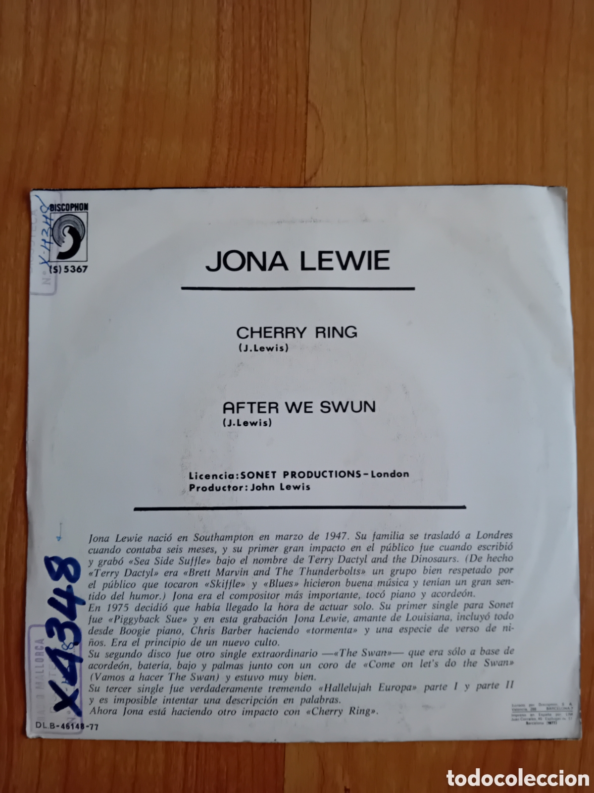 Discos de vinilo: JONA LEWIE. CHERY KING - Foto 2