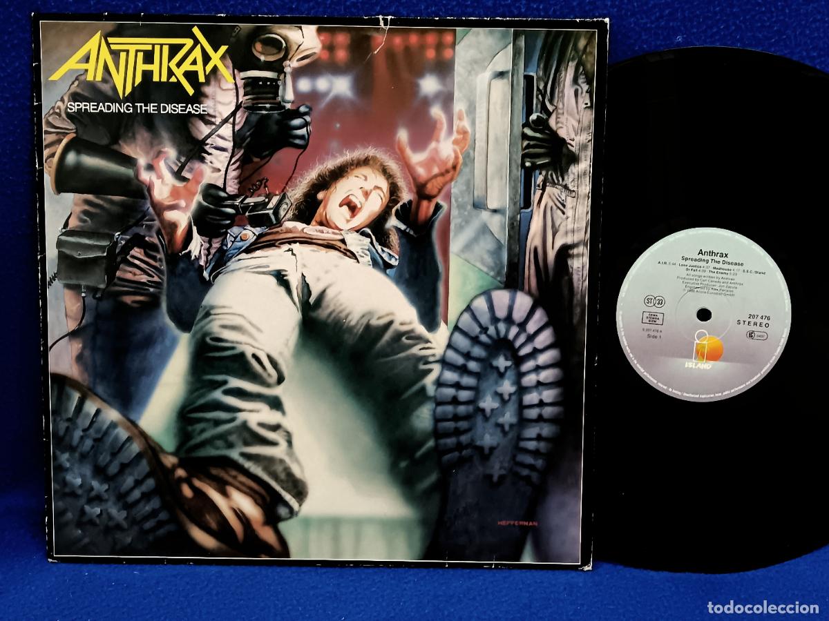 Discos de vinilo: ANTHRAX - SPREADING THE DISEASE - LP GERMANY 1986 - - Foto 1