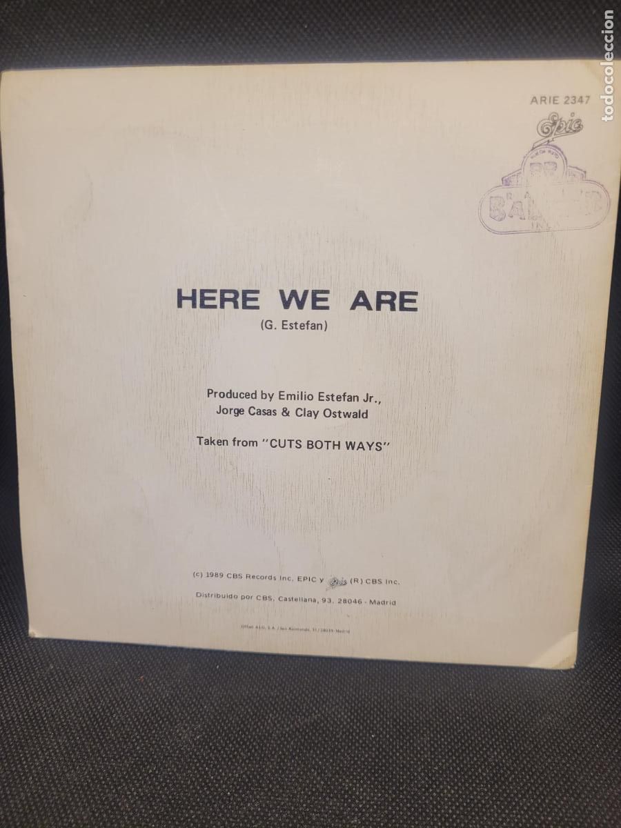 Discos de vinilo: disco vinilo single gloria estefan here we are - Foto 2