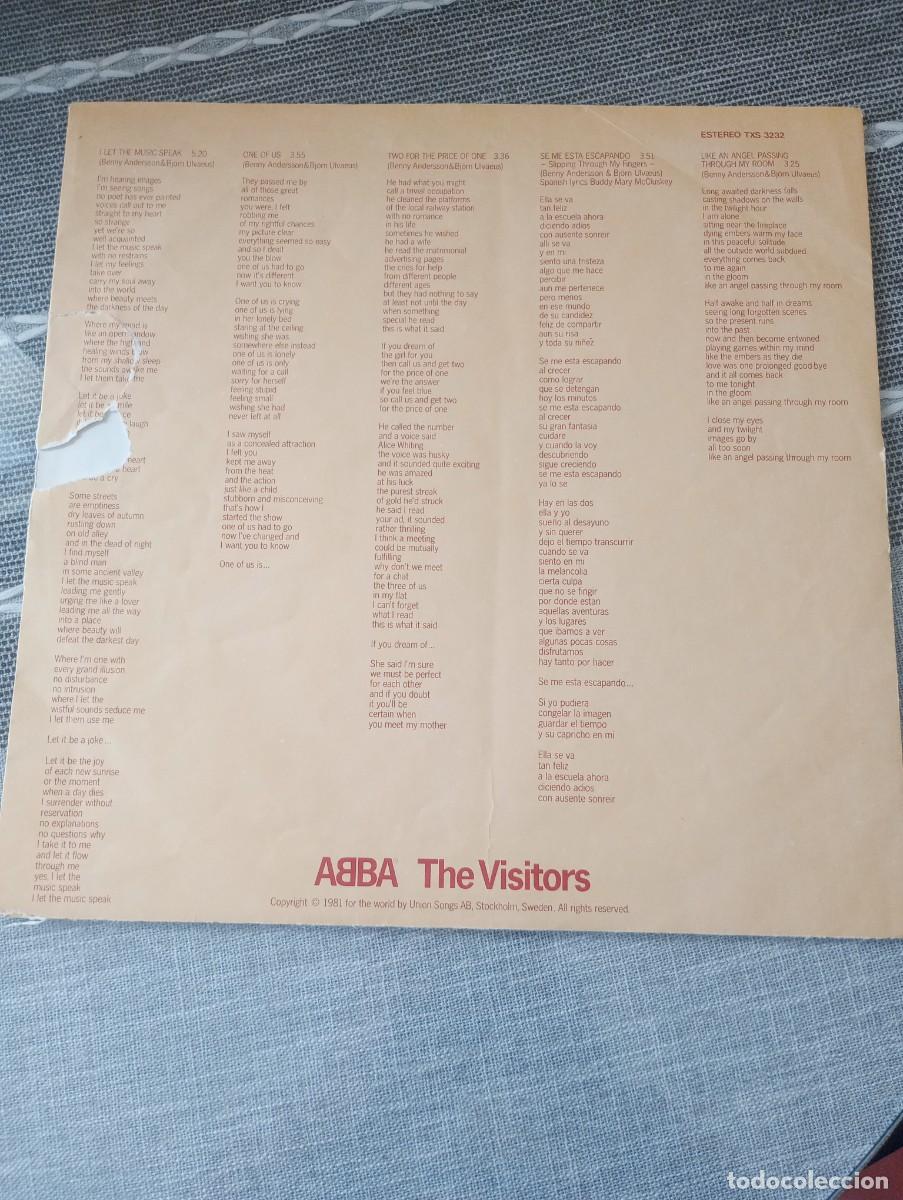 Discos de vinilo: Abba. The visitors. Vinilo. - Foto 2