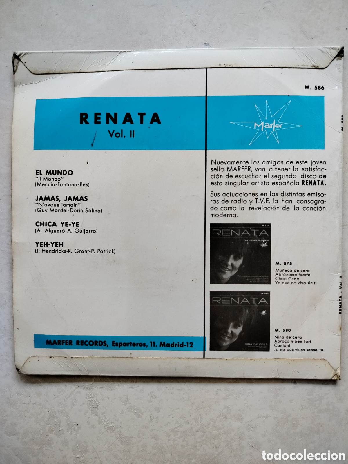 Discos de vinilo: Renata Vol.II EP 1965 - Foto 2