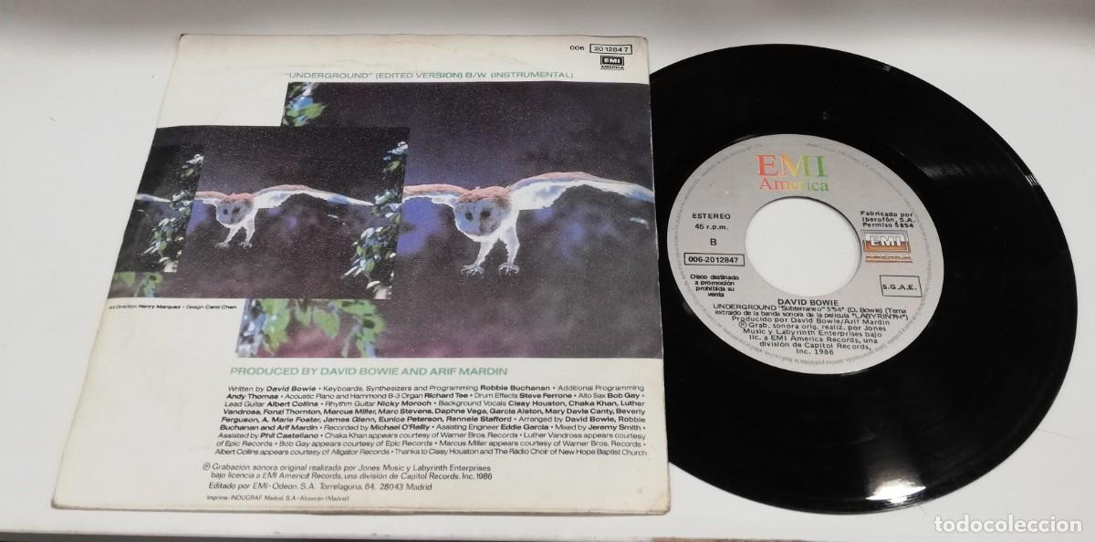 Discos de vinilo: SCO100-David Bowie - Underground (7&rdquo;, Promo) - Foto 2