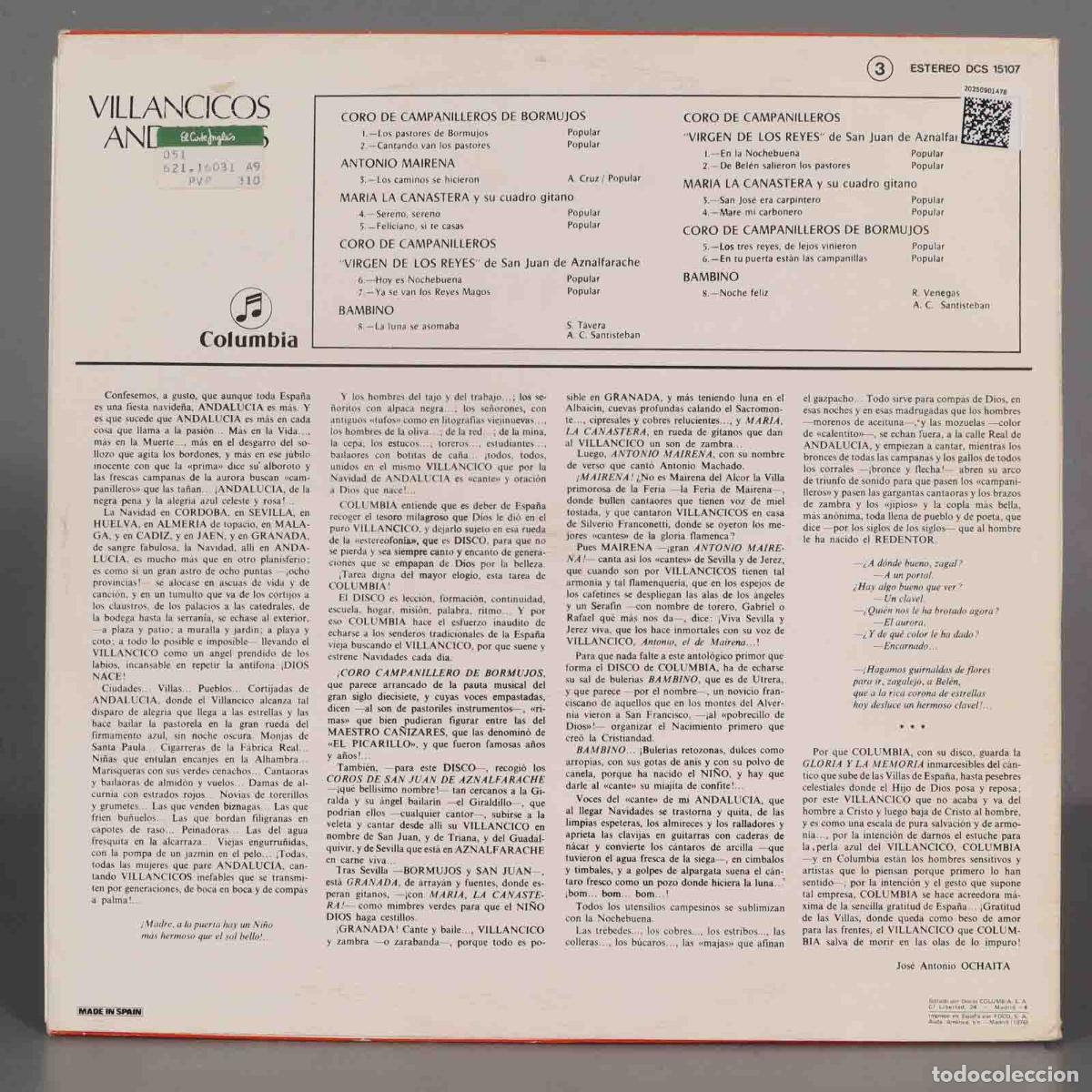 Discos de vinilo: LP. Various &ndash; Villancicos Andaluces - Foto 2