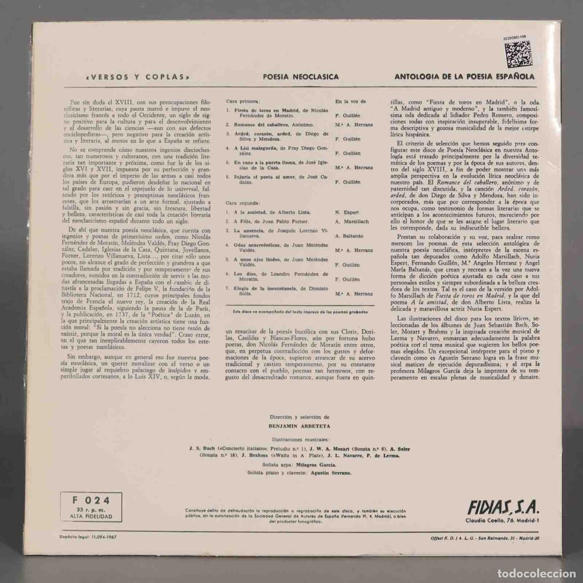 Discos de vinilo: LP. Various &ndash; Poes&iacute;a Neocl&aacute;sica - Foto 2