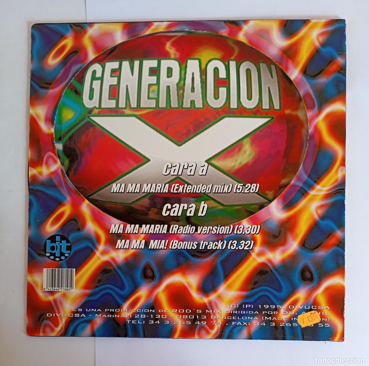 Discos de vinilo: GENERACI&Oacute;N X. MA MA MAR&Iacute;A. MAXI-SINGLE. TDKDA50 - Foto 2