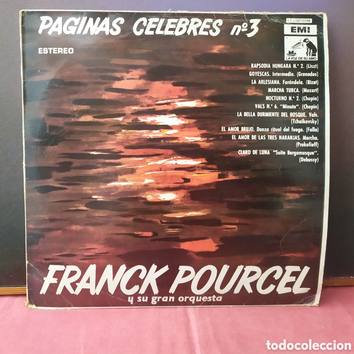 Disques de vinyle: Vinilo LP - Franco Pourcel, P&aacute;ginas c&eacute;lebres 3 - EMI La voz de su amo 1962