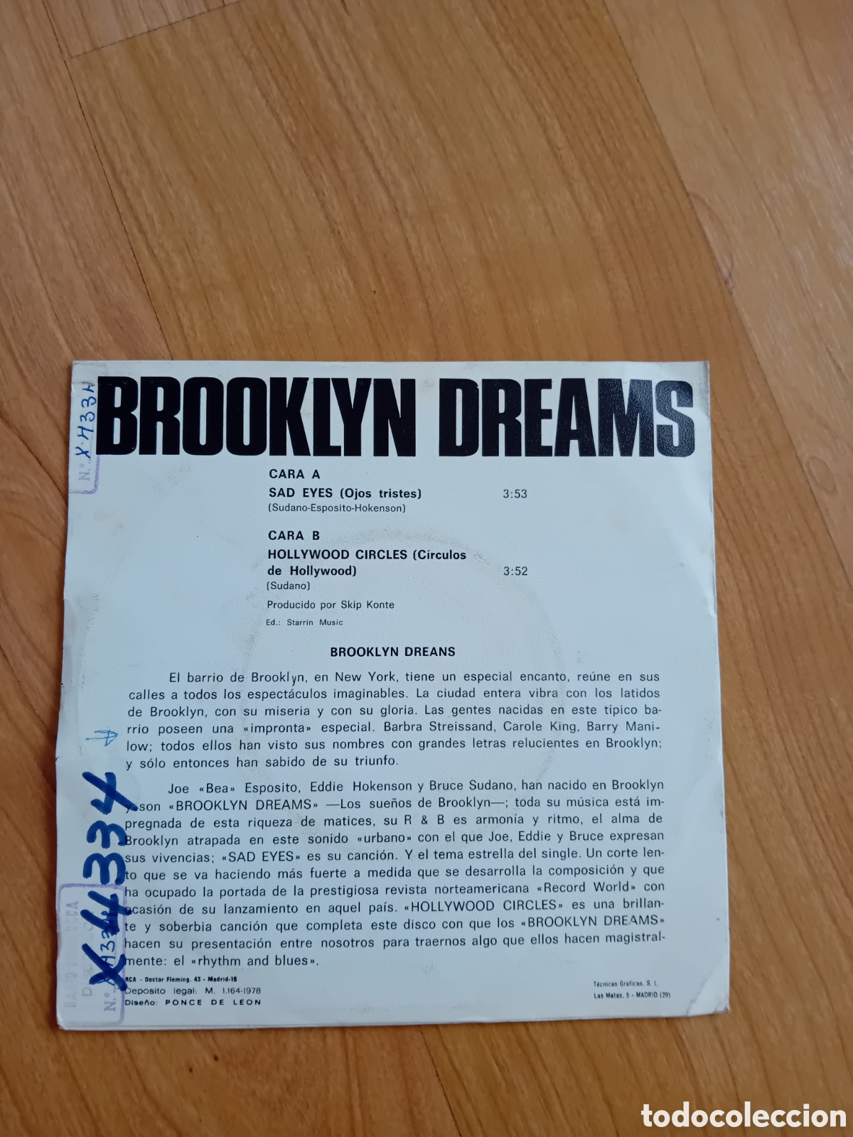 Discos de vinilo: BROOKLYN DREAMS. SAD EYES - Foto 2