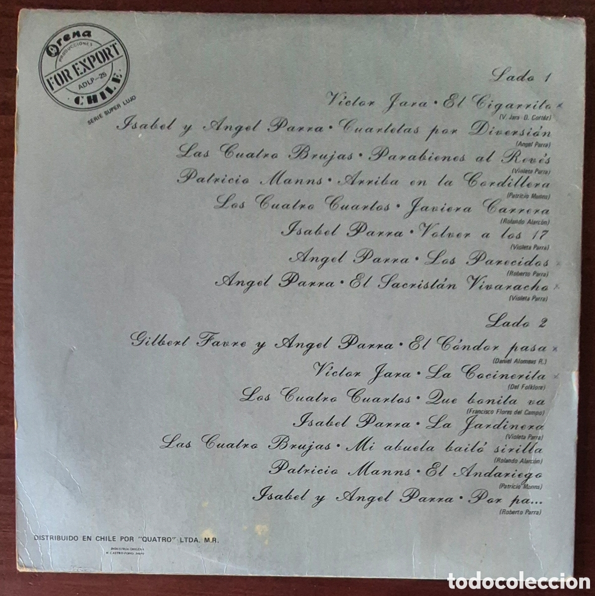 Discos de vinilo: LP - EL DISCO DE PLATA DEL FOLKLORE - 1978 ED. CHILENA - Foto 2