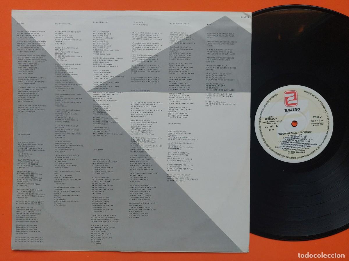 Discos de vinilo: TACONES - LP Spain * MINT * REQUIEM FINAL - Foto 5
