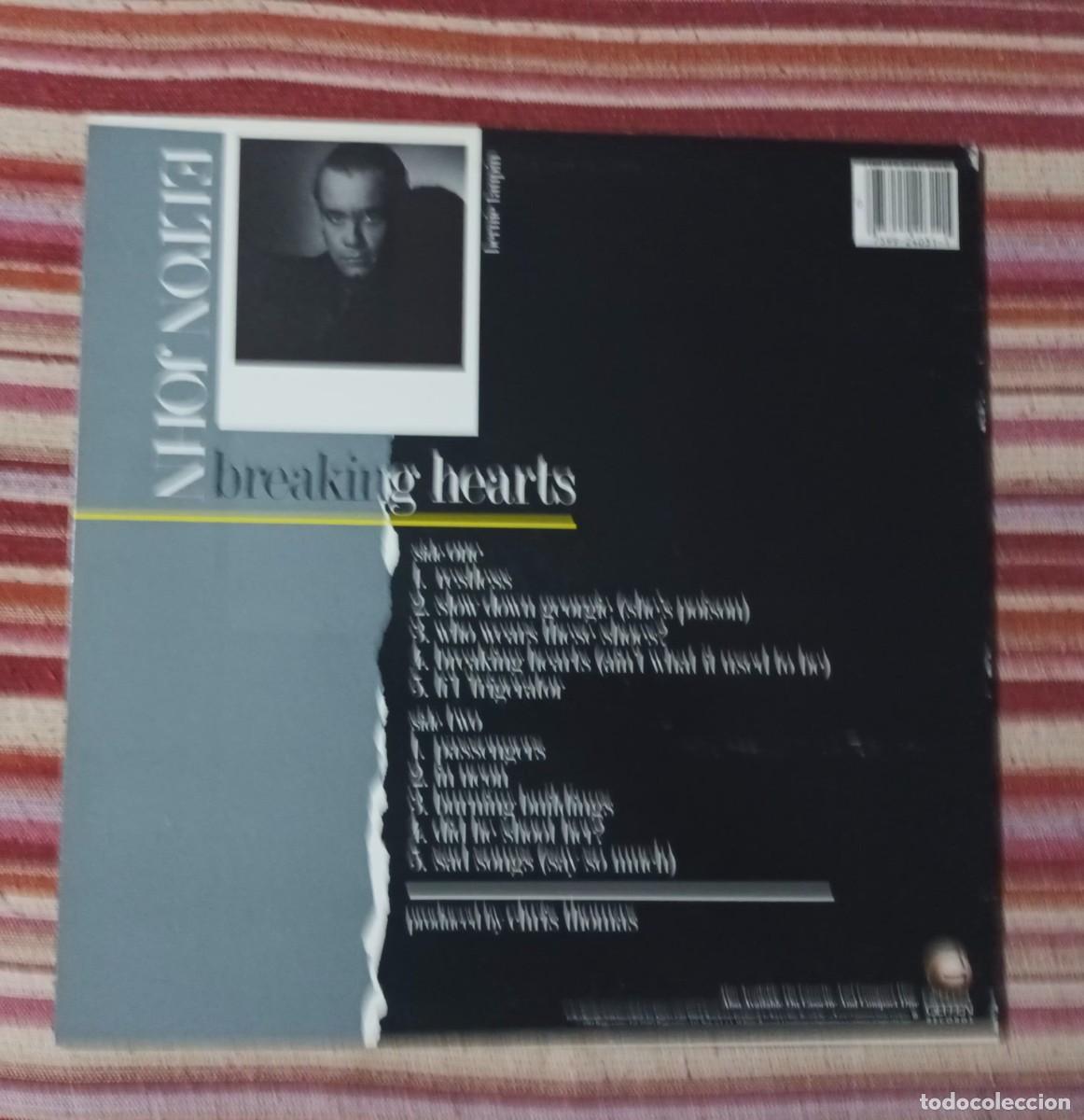 Discos de vinilo: ELTON JOHN - BREAKING HEARTS - LP - Foto 2