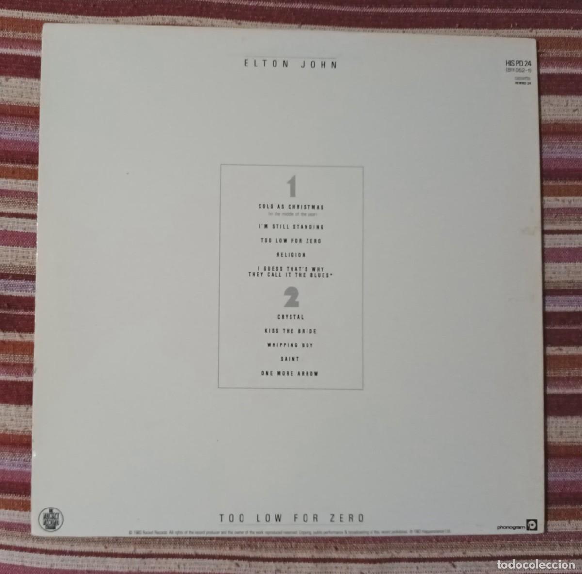 Discos de vinilo: ELTON JOHN - TOO LOW FOR ZERO - LP. - Foto 2