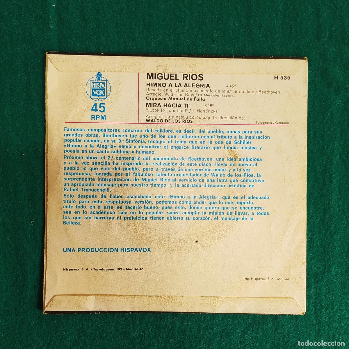 Discos de vinilo: Miguel Rios* &ndash; Himno A La Alegria - Foto 2