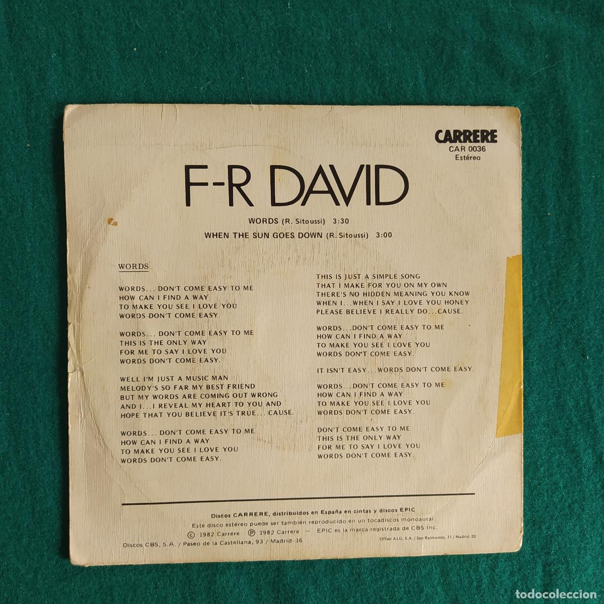 Discos de vinilo: F-R David* &ndash; Words ... - Foto 2