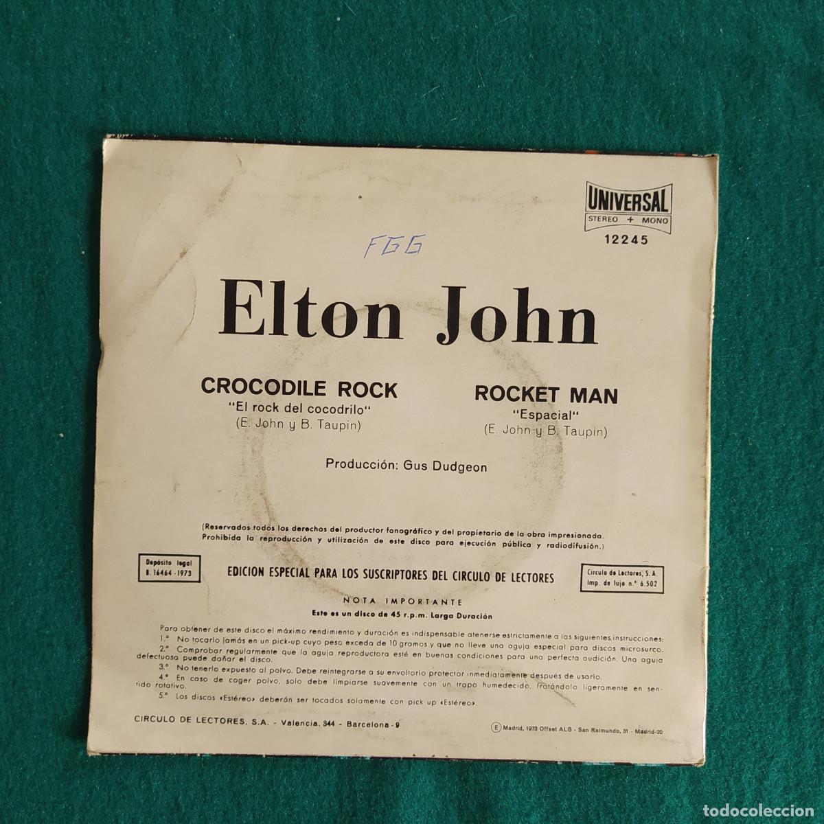 Discos de vinilo: Elton John &ndash; Crocodile Rock / Rocket Man - Foto 2