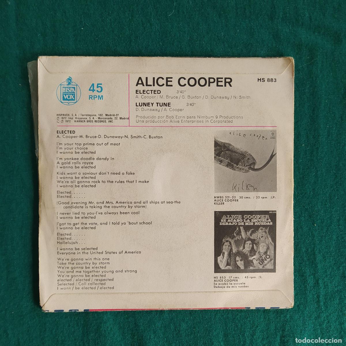 Discos de vinilo: Alice Cooper &ndash; Elected! / Luney Tune - Foto 2