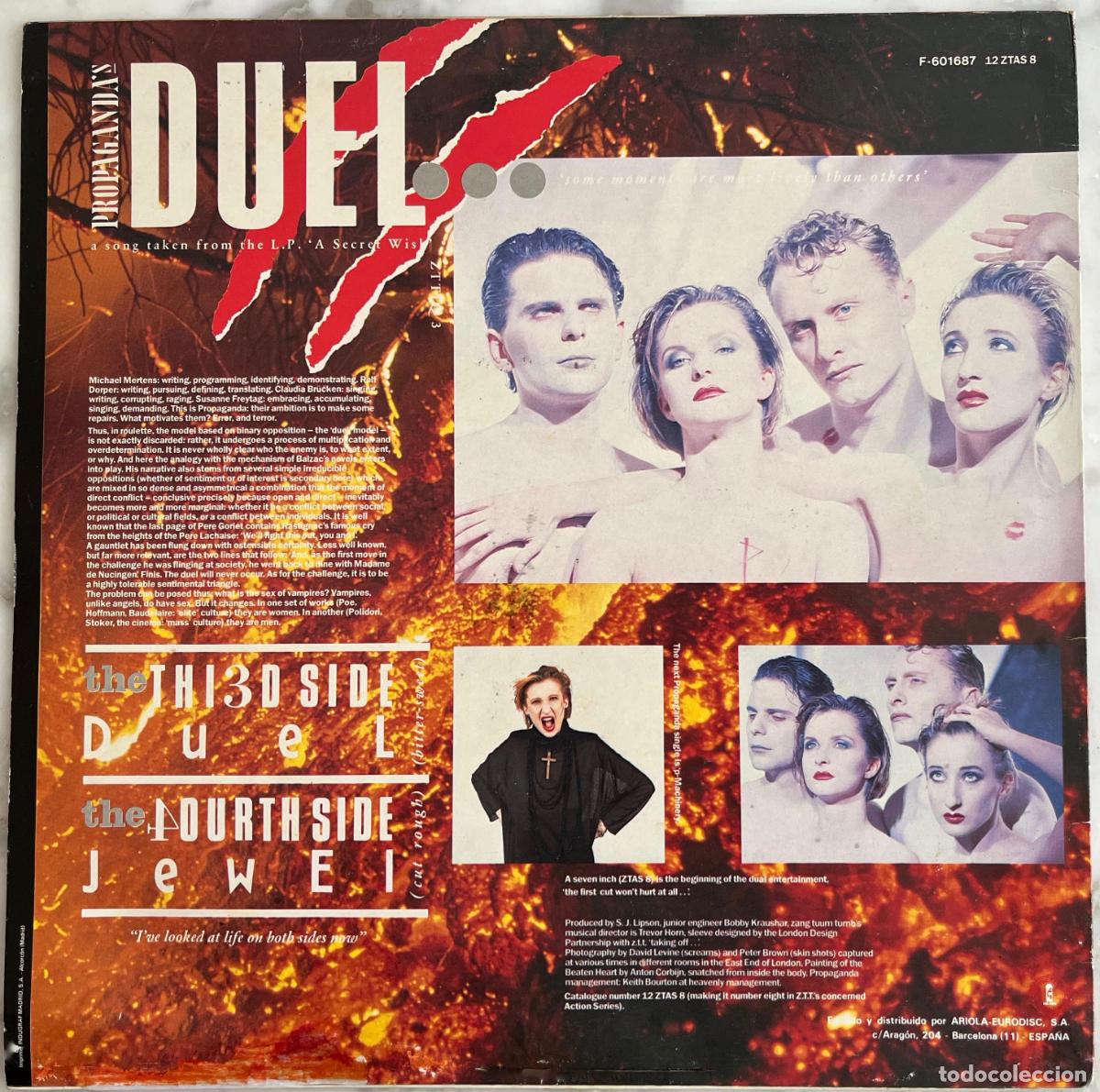 Discos de vinilo: PROPAGANDA, DUEL. MAXISINGLE ESPA&Ntilde;A 1985 - Foto 2