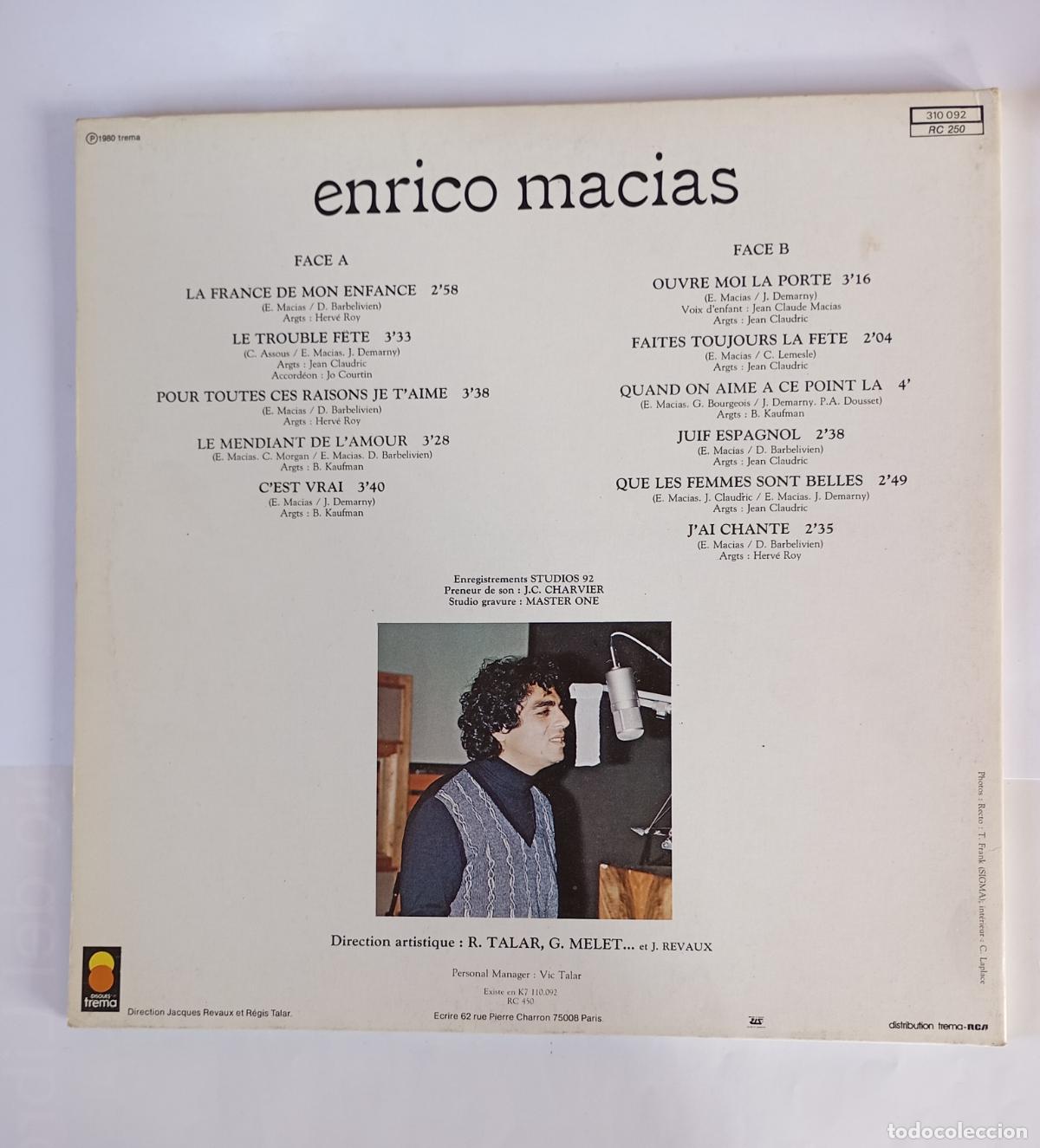 Discos de vinilo: ENRICO MACIAS. LP TDKDA51 - Foto 2