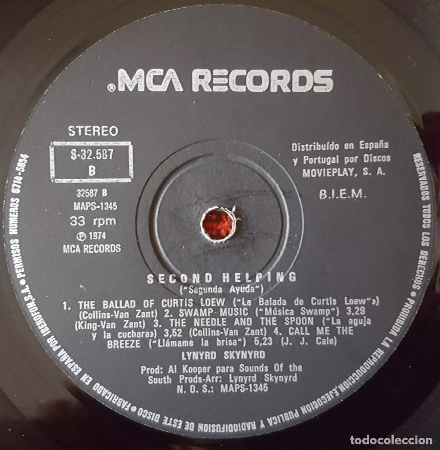 Discos de vinilo: LYNYRD SKYNYRD ** SECOND HELPING ** VINILO LP ORIGINAL 1974 - Foto 3