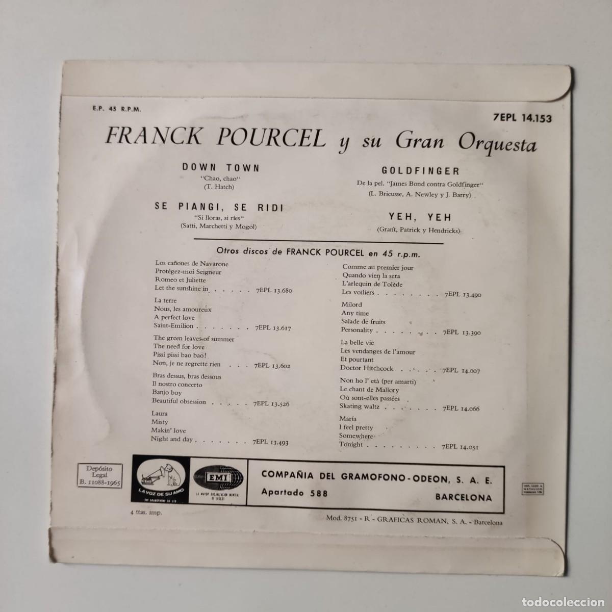 Discos de vinilo: Francisco Pourcel. Down Town. Se piangi, se ridi - Foto 2