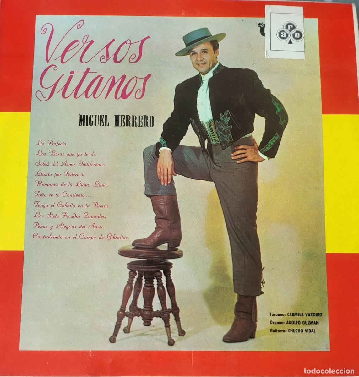 Discos de vinilo: Miguel Herrero Versos Gitanos Lp sello ARO... - Foto 1
