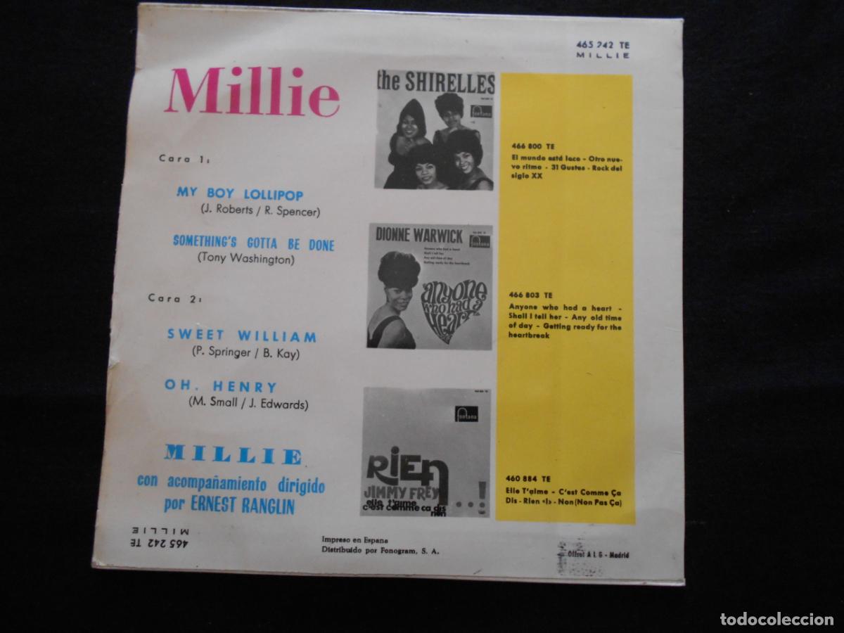 Discos de vinilo: EP MILLIE // MY BOY LOLLIPOP + 3 - Foto 2
