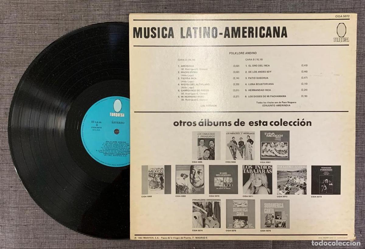 Discos de vinilo: LP - FOLKLORE ANDINO. VV.AA, TURQUESA / MARFER, 1982. - Foto 2