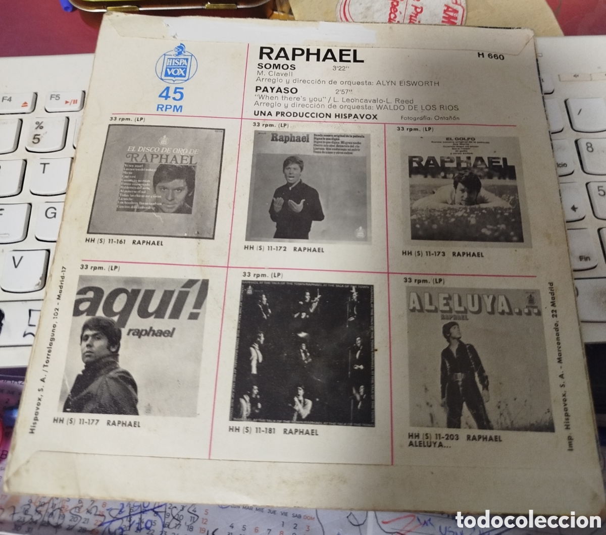 Discos de vinilo: Raphael - Somos/Payaso - Foto 2