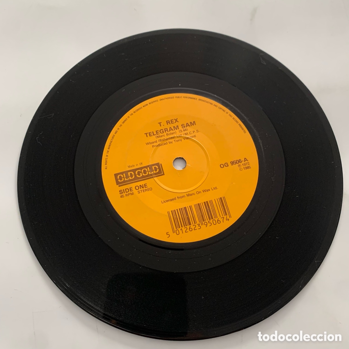 Discos de vinilo: single 7 T. Rex &ndash; Telegram Sam edicion UK de 1985 - Foto 3