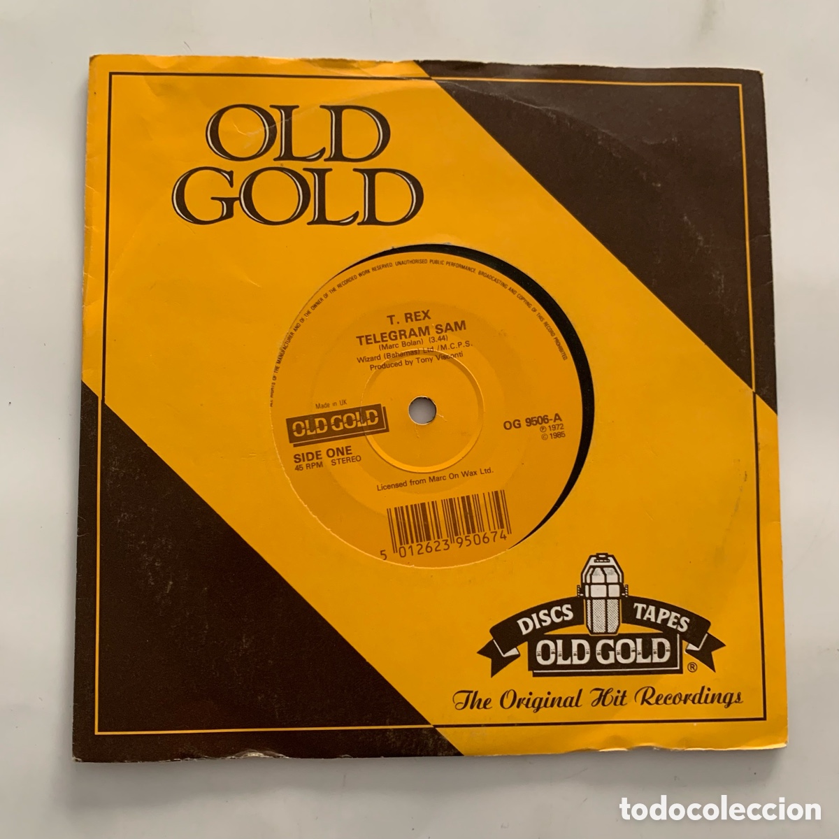 Discos de vinilo: single 7 T. Rex &ndash; Telegram Sam edicion UK de 1985 - Foto 1