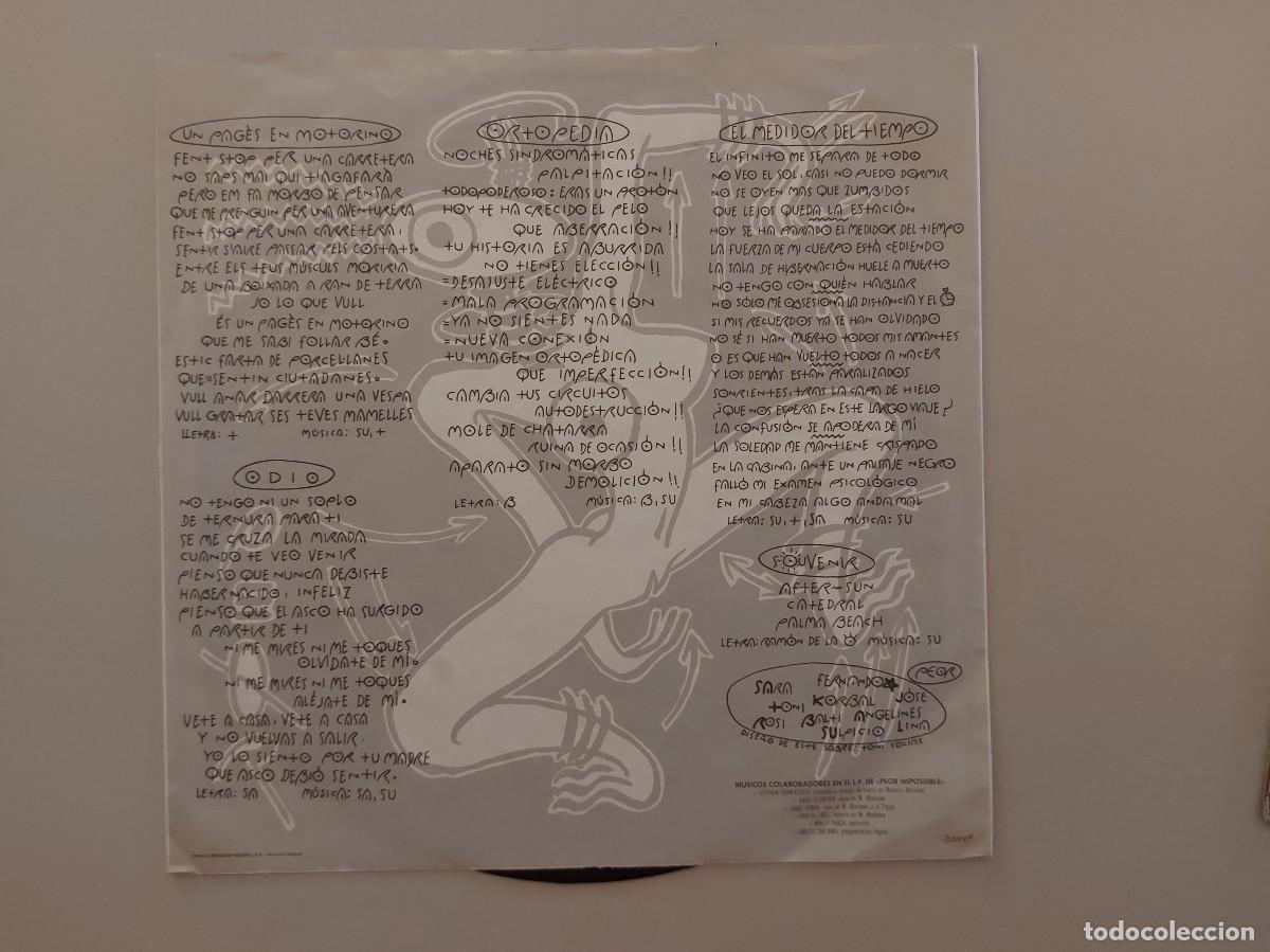 Discos de vinilo: LP PEOR IMPOSSIBLE, PASSI&Oacute;N, ARIOLA 1985 - Foto 4