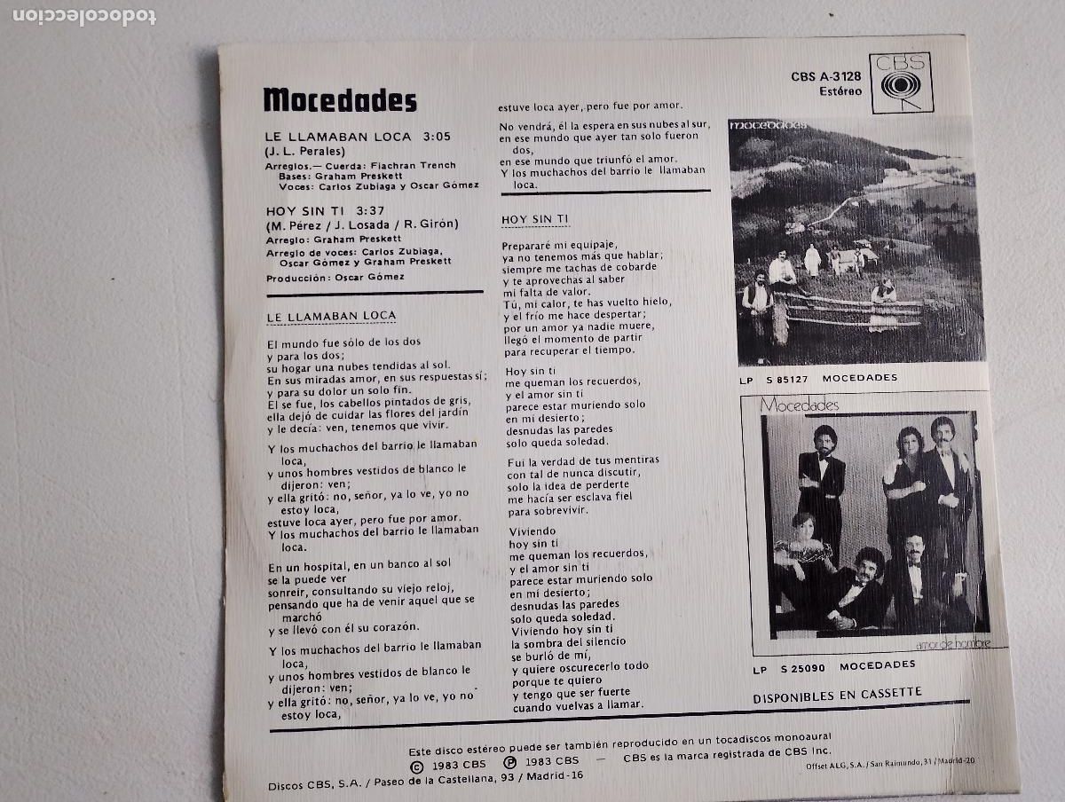 Discos de vinilo: mocedades le llamaban loca 1983 - Foto 4