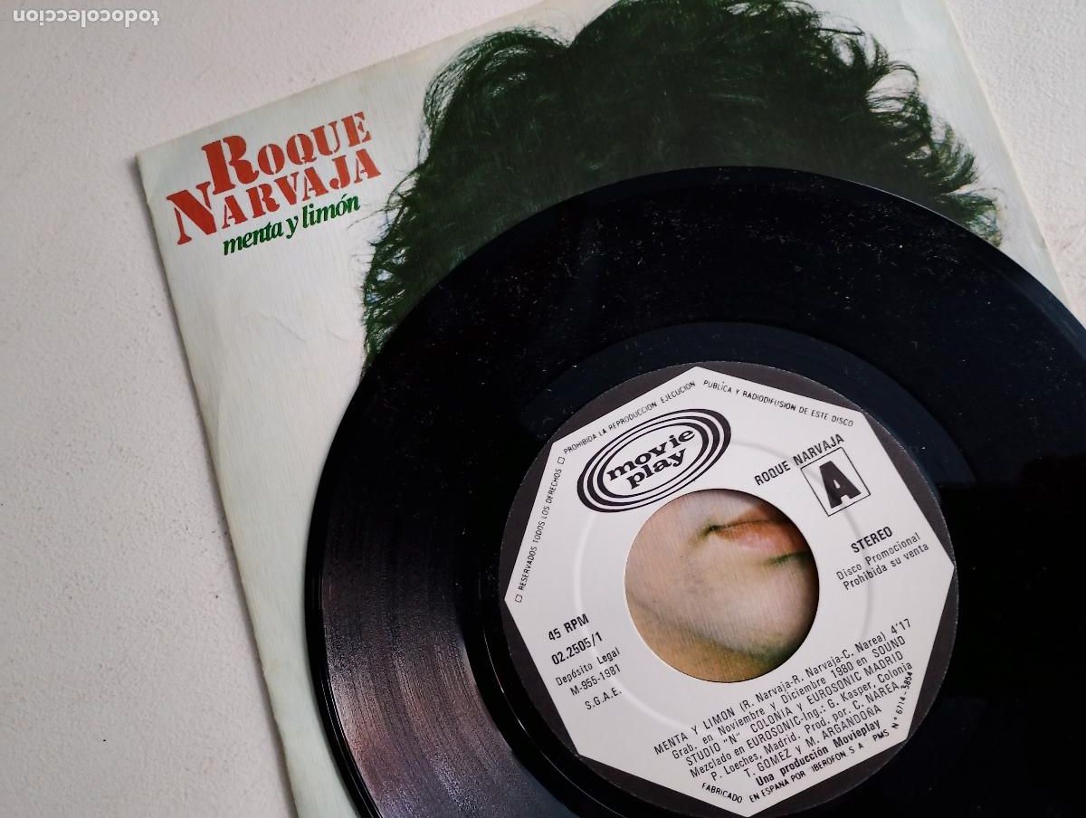 Discos de vinilo: Roque Narvaja &lrm;&ndash; Menta Y Lim&oacute;n 1981 promocional - Foto 2