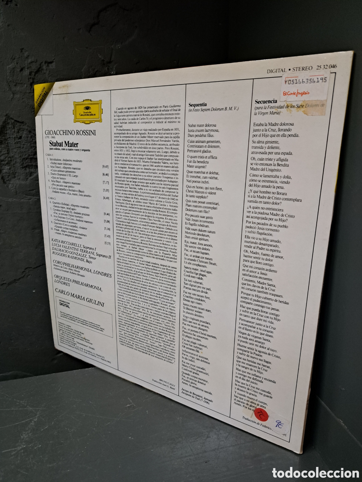 Discos de vinilo: Gioacchino Rossini. Stabat Mater - Foto 2